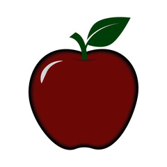 Apple fruit vector. Apples split in half. Healthy fruit Apple fruit on withe background