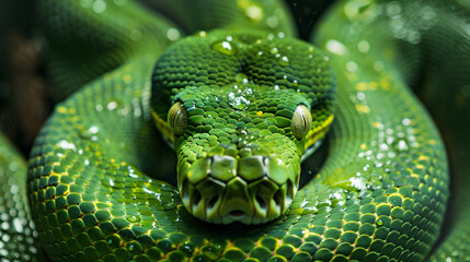 Obraz premium close up of a green snake