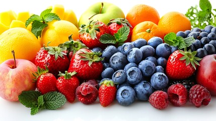Obraz premium Fresh Fruit Still Life: A Colorful & Healthy Delight