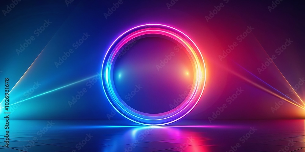 Aufkleber geometric circle lines frame with glow effect for modern design backgrounds