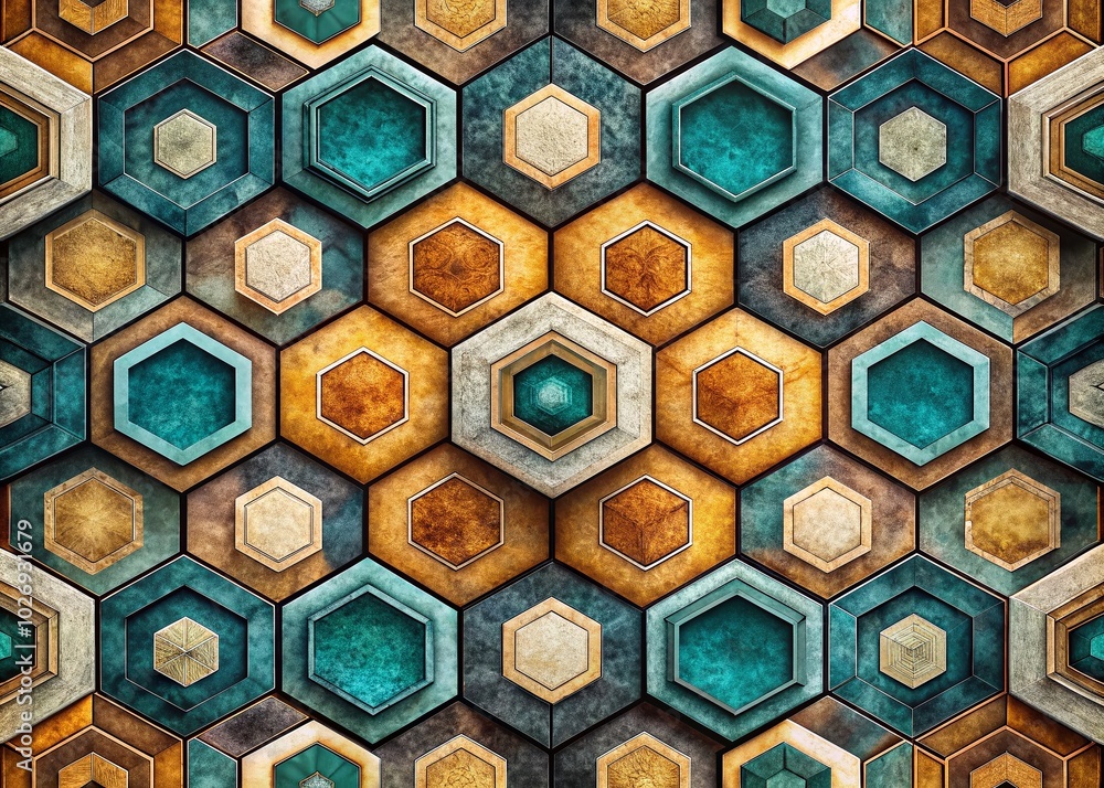 Poster geometric hexagon pattern background design for creative projects