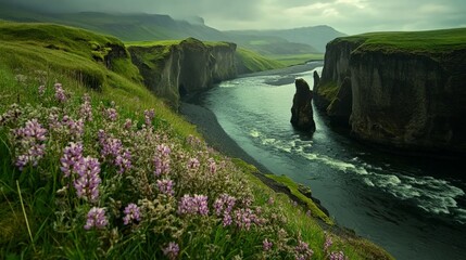 Majestic Icelandic Ravine: A Landscape of Breathtaking Grandeur