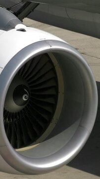 An Intimate CloseUp View of a Jet Engine Specifically for Aviation Enthusiasts and Fans