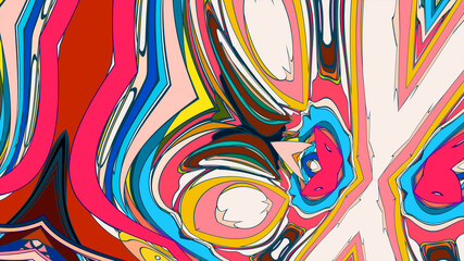 Colorful psychedelic abstract fluid background for music festival 