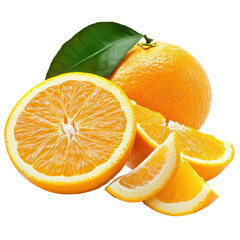 Fototapeta premium Juicy Oranges Peeled on White Background Isolate on a White Background Transparent Background