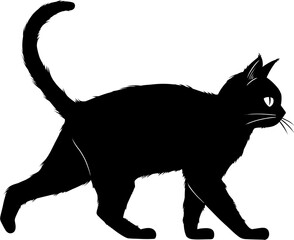 Black Cat Flat Silhouette