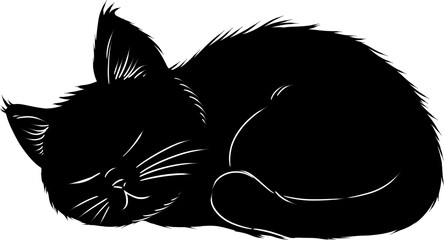 Black Cat Flat Silhouette