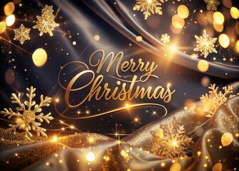 Golden Merry Christmas Sparkling Magic Text Animation for Fashion Photography