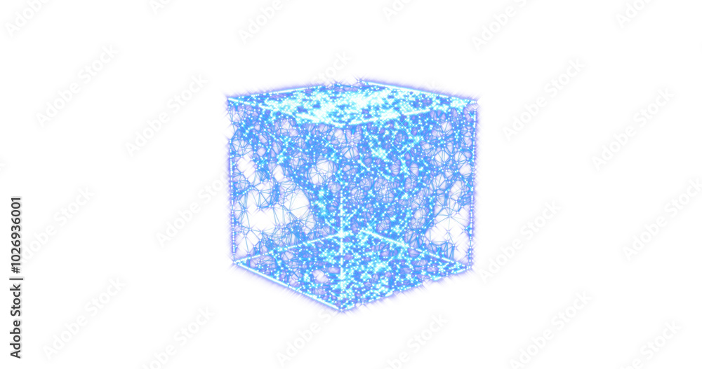 Aufkleber graphic image of molecular structure in cube
