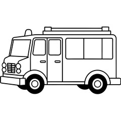fire engine line art
vector illustration on a white background
