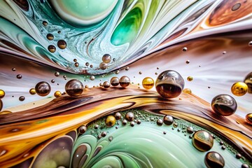 Green Yellow Black Abstract Background - Panoramic Photography for Modern Decor and Design