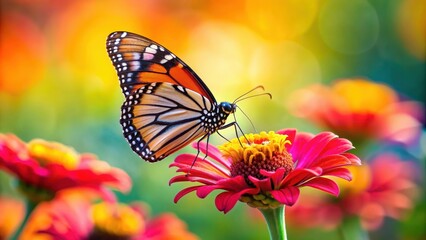 Butterfly resting delicately on a vibrant flower, butterfly, flower, nature, colorful, delicate, beauty, vibrant, pollination