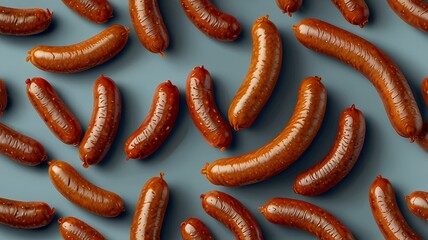 Fried sausage on a transparent background.