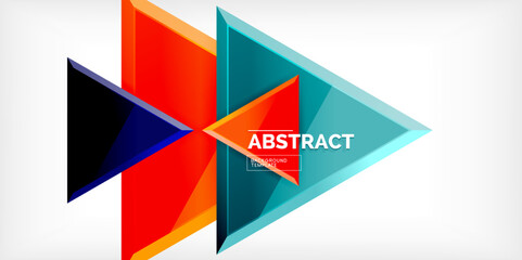 Abstract background - colorful triangles with 3d effect. Vector Illustration For Wallpaper, Banner, Background, Card, Book Illustration, landing page