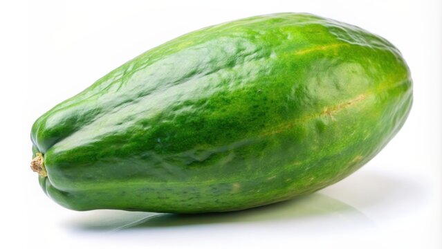 Large Green Maradol papaya isolated on a background, green, Maradol, papaya, fruit, tropical, fresh, ripe, healthy, organic