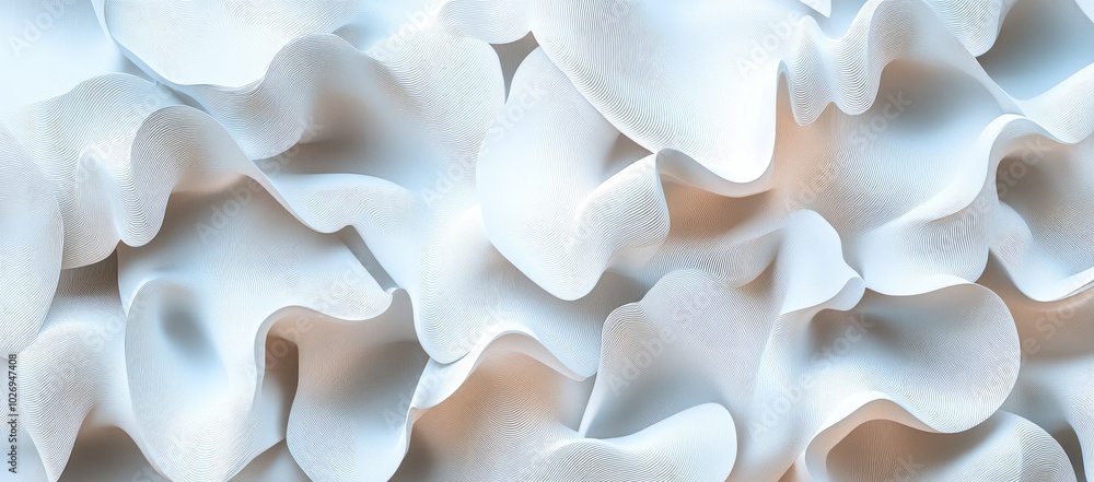 Poster abstract white wavy pattern with line texture
