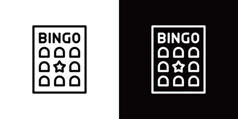 ビンゴゲームのシンプルなラインアイコン