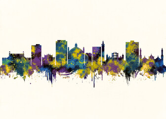 Fototapeta premium Lucknow City Skyline. Cityscape Skyscraper Buildings Landscape City Architecture Business View Building Corporate Abstract Landmarks Travel Downtown Background Modern Art