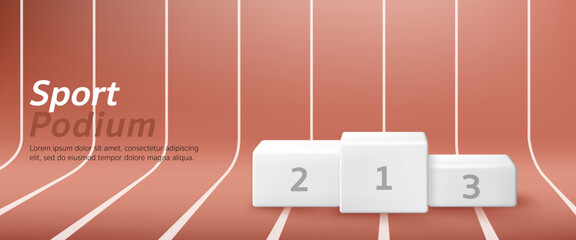 3D sport display geometric step stand podium banner. Winner of the competition and track run for sport store, shoes and clothes shop, online discount promotion sale, olympic, social media web post