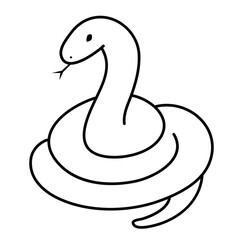 とぐろを巻く白い蛇のイラスト