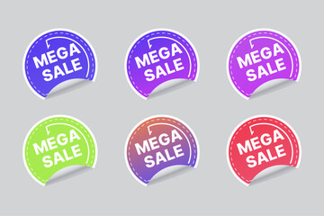 Sales Banner Design Set of colorful sale labels And Style.