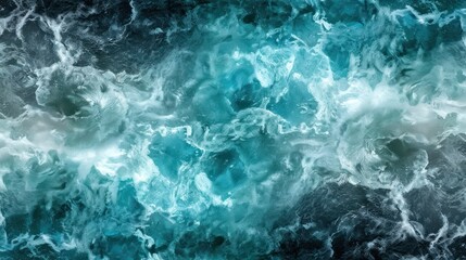 Fototapeta premium Abstract Ocean Water Texture with White Foam and Turquoise Blue Colors