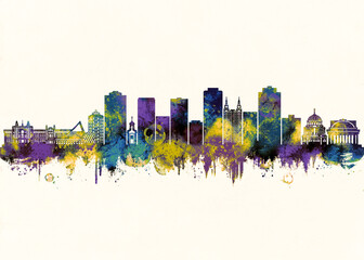 Fototapeta premium Novosibirsk City Skyline. Cityscape Skyscraper Buildings Landscape City Downtown Background Modern Art Architecture Business View Building Corporate Abstract Landmarks Travel