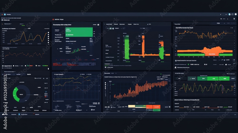 Aufkleber a business intelligence dashboard with real-time updates, showing kpis and performance indicators.