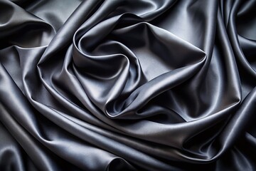 Fototapeta premium Luxurious Black Silk Satin Texture for Elegant Backdrops | High Dynamic Range Photography
