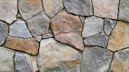 Obraz premium Detailed shot of a stone wall texture, highlighting the rugged, weathered surfaces and natural materials in sharp focus.