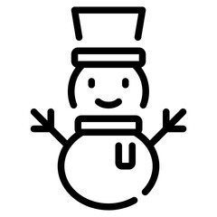 A cheerful snowman character wearing a top hat and scarf, perfect for winter-themed designs and holiday celebrations.