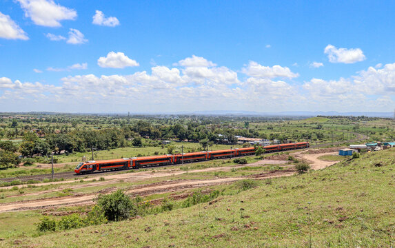 
	
The pristine, newly inaugurated 20669 Hubli Pune Saffron Vande Bharat Express at scenic landscape between Nira and Valha on Pune Miraj line.