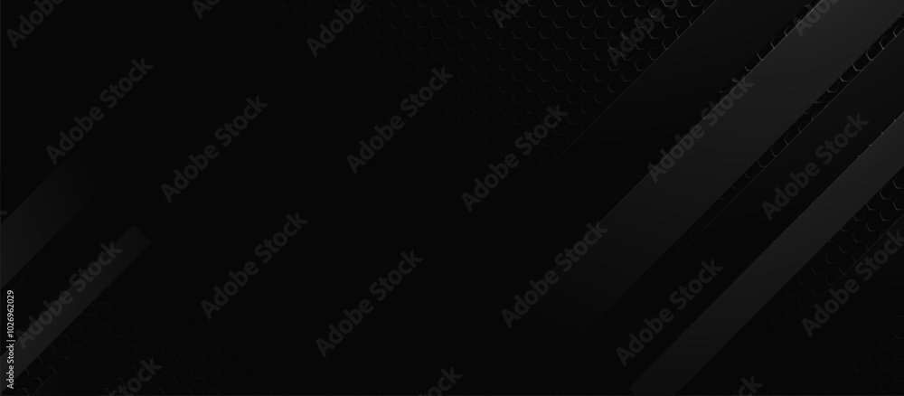 Poster Dark abstract background with sleek diagonal lines and honeycomb texture