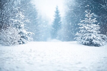 Winter season background in white snow landscape