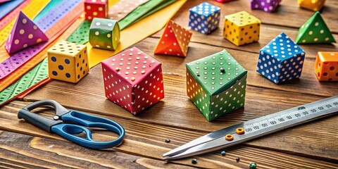 Macro Photography of Paper Dice Crafting Process – Step-by-Step Guide and Visuals