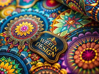 Macro Photography of Web Banner and Label Design Elements for Creative Graphics
