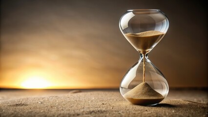 Hourglass with sand running out, time, countdown, passing, deadline, pressure, urgency, time management, clock, measure