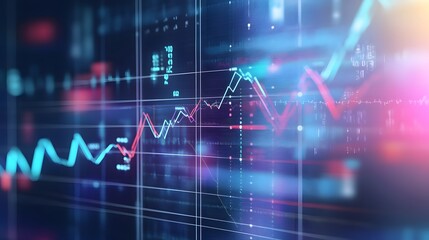 Close-up digital screen showing line graph with upward and downward trends, symbolizing cancer research progress and setbacks, medical charts and scientific symbols in background