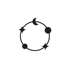 Logo or icon star circle unique design with blank background