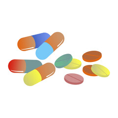 pills isolated on white