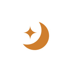 Logo star with moon and blank background