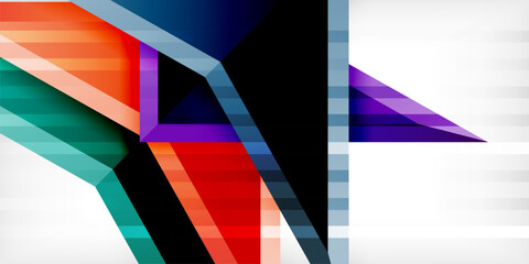 Abstract background color triangles and arrows composition. Vector Illustration For Wallpaper, Banner, Background, Card, Book Illustration, landing page