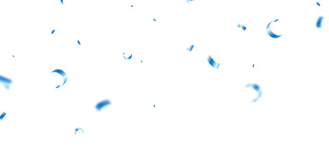 Celebration background with falling blue zigzag confetti, vector illustration