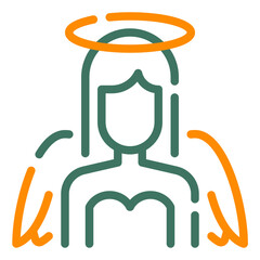 A vibrant illustration of an angelic figure featuring a halo and wings, symbolizing purity and divine presence.