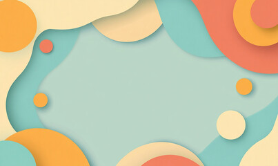Abstract background with pastel colors and paper cut style.
