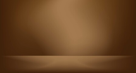 Brown 3D studio room with light shade background for product sell