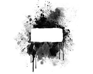 Black graffiti spray paint frames ink splatters and drips, stencil border, Grunge backgrounds, Spray Paint Vector Elements isolated on White Background, Ink blots set, text frame, Street style.