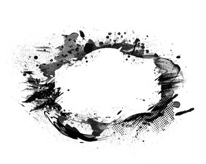 Black graffiti spray paint frames ink splatters and drips, stencil border, Grunge backgrounds, Spray Paint Vector Elements isolated on White Background, Ink blots set, text frame, Street style.