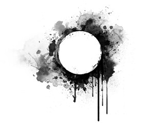 Black graffiti spray paint frames ink splatters and drips, stencil border, Grunge backgrounds, Spray Paint Vector Elements isolated on White Background, Ink blots set, text frame, Street style.