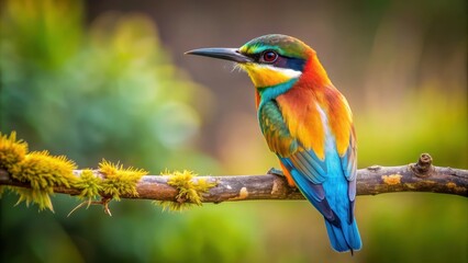 Obraz premium Majestic bird sitting on a tree branch, avian, wildlife, feathers, nature, flying, beak, wings, plumage, colorful